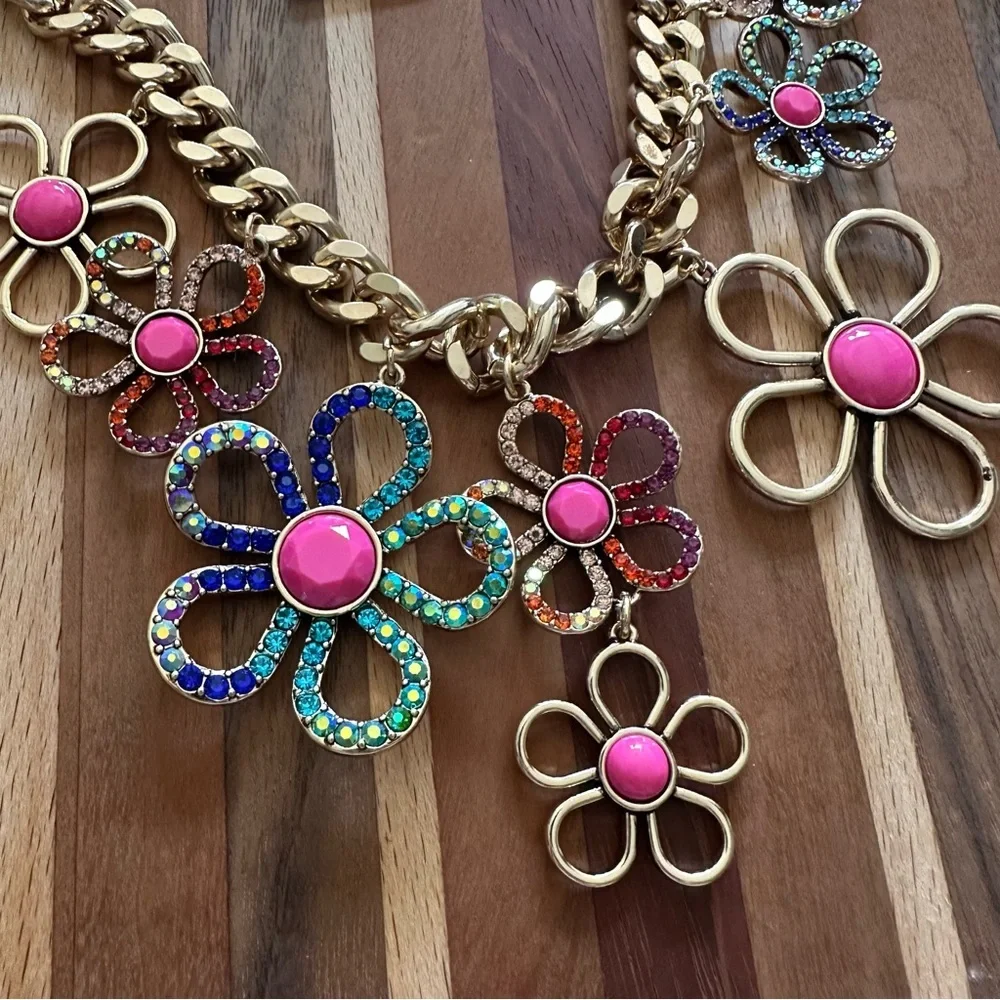 Betsey Johnson Flower Statement Necklace